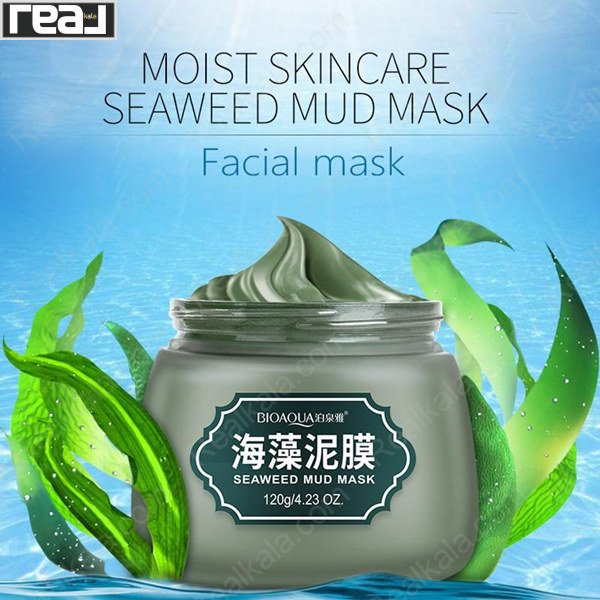 تصویر  ماسک آبرسان صورت جلبک دریایی بیو آکوا BIOAQUA Seaweed Face Mask Mud