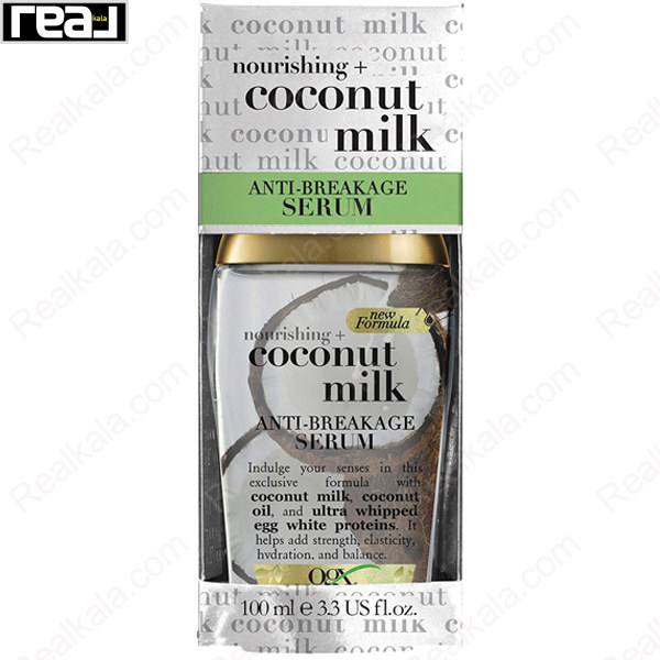 تصویر  سرم ضد موخوره و شکنندگی او جی ایکس حاوی شیر نارگیل Ogx Nourishing Coconut Milk Anti Breakage Serum 100ml