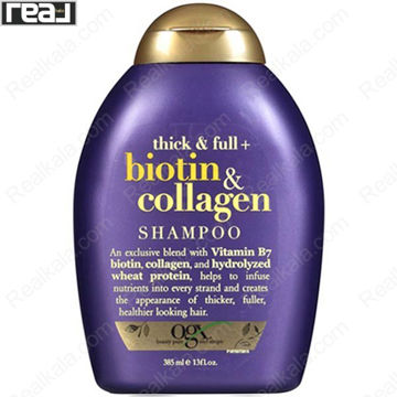 تصویر  شامپو بیوتین و کلاژن او جی ایکس OGX thick And Full Biotin & Collagen Shampoo 385ml
