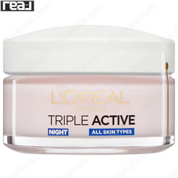 تصویر  کرم آبرسان شب لورال تریپل اکتیو 24 ساعته مناسب انواع پوست LOreal Triple Active 24h