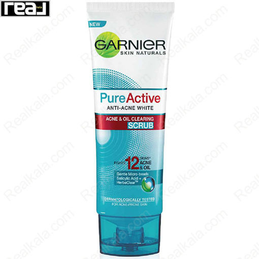 اسکراب لایه بردار ضد جوش و آکنه گارنیر مدل پیور اکتیو Garnier Pure Active Scrub Acne & Oil Clearing 100ml