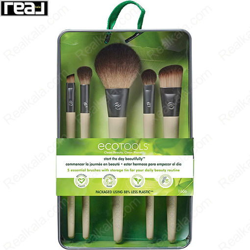 ست براش آرایشی اکوتولز 5 تکه مدل 1606 EcoTools Makeup Brush Set Start the Day Beautifully