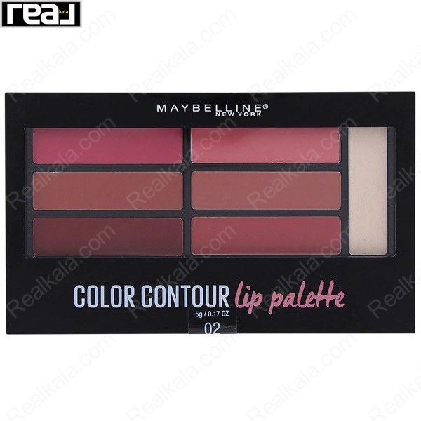 پالت رژ لب و هایلایتر لب میبلین شماره 02 Maybelline Color Contour Lip Palette