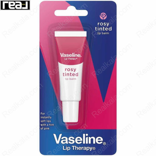 بالم لب تیوپی وازلین مدل رز Vaseline Lip Therapy Rosy Tinted Lip Balm 10g