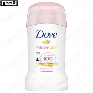 استیک ضد تعریق زنانه داو Invisible Care با کرم مرطوب‌کننده و روغن مراقبتی، رایحه Water Lily و Rose و محافظت 48 ساعته بدون ایجاد لکه روی لباس