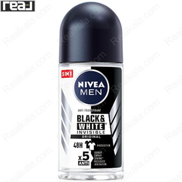 تصویر  مام رول ضد تعریق مردانه نیوا اینویزیبل بلک اند وایت 5 ایکس Nivea Men Invisible For Black & White Roll On Deodorant 5X