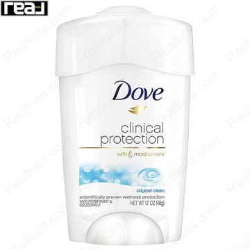 مام ضد تعریق Dove مدل Clinical Protection با رایحه Original Clean و محافظت 48 ساعته مناسب تعریق شدید