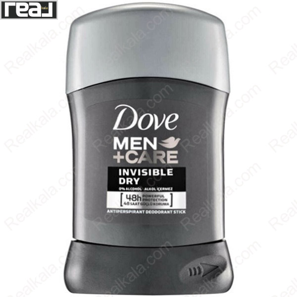 مام استیک ضد تعریق مردانه داو MEN+CARE Invisible Dry با فرمول 0 درصد الکل و محافظت 48 ساعته