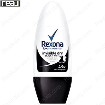 تصویر  مام رول رکسونا زنانه اینویزیبل درای بلک اند وایت Rexona Roll On Deodorant Invisible Dry Black+White