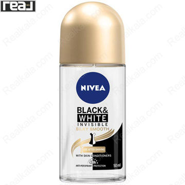 تصویر  مام رول ضد تعریق زنانه نیوا بلک اند وایت سیلکی اسموت Nivea Black & White Silky Smooth Roll On Deodorant