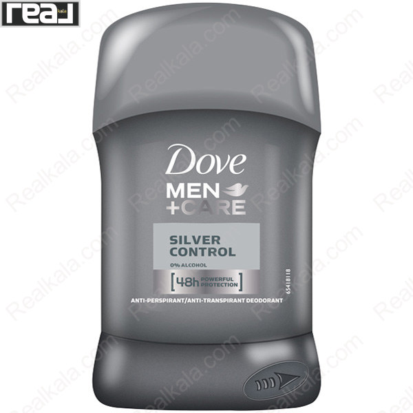 مام استیک ضد تعریق مردانه داو MEN+CARE Silver Control با محافظت 48 ساعته و فرمول 0 درصد الکل