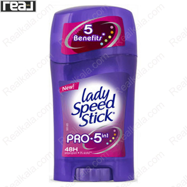 تصویر  مام استیک صابونی لیدی اسپید مدل بنفیتس Lady Speed Stick Deodorant Benefits Pro 5In1 48h