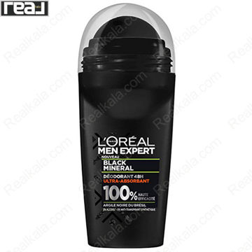 تصویر  دئودورانت رولی (مام) لورال مدل بلک مینرال Loreal Men Expert Black Mineral Deodorant Roll-On 48h