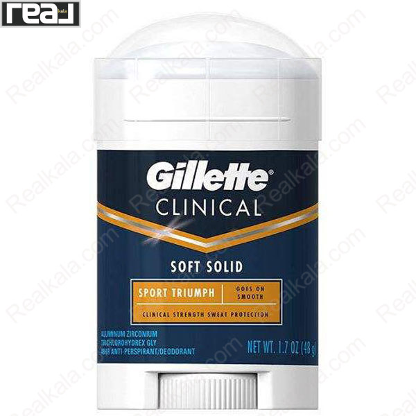 استیک ضد تعریق مردانه ژیلت Clinical Soft Solid مدل Sport Triumph با محافظت حرفه‌ای