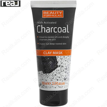 تصویر  ماسک خاک رس زغال فعال بیوتی فرمولا Beauty Formulas Charcoal Clay Mask 100ml