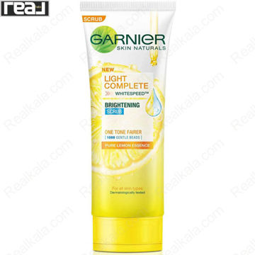 اسکراب گارنیر SKIN NATURALS Brightening Scrub لایه‌بردار روشن‌کننده با عصاره لیمو و 1000 دانه نرم