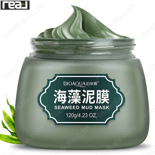 ماسک جلبک دریایی بیوآکوا مدل Seaweed Mud Mask با بافت گلی برای پاکسازی و لطافت پوست صورت