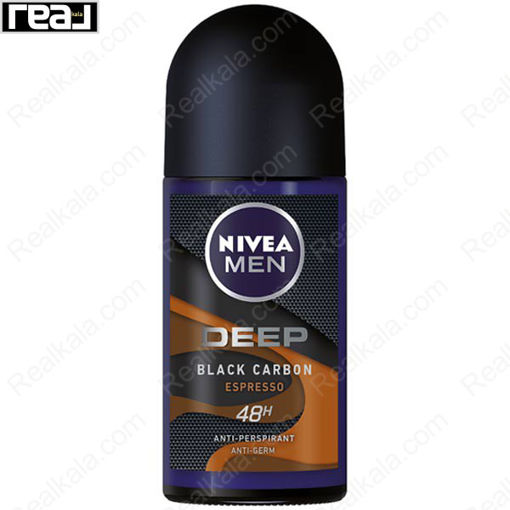 مام رول ضد تعریق مردانه نیوا دیپ بلک کربن اسپرسو Nivea Deep Black Carbon Espresso Roll On Deodorant