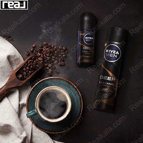 تصویر  مام رول ضد تعریق مردانه نیوا دیپ بلک کربن اسپرسو Nivea Deep Black Carbon Espresso Roll On Deodorant