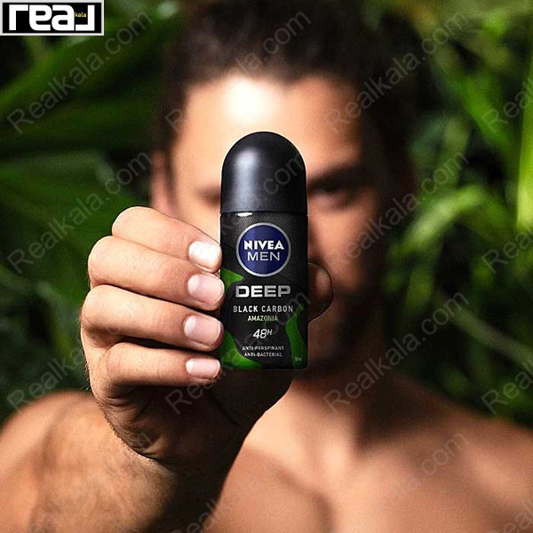 تصویر  مام رول ضد تعریق مردانه نیوا دیپ بلک کربن آمازونیا Nivea Deep Amazonia Roll On Deodorant
