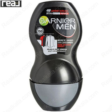 دئودورانت گارنیر MEN 48 Stain-Free Protection ضد تعریق، محافظت 48 ساعت از لباس‌های مشکی، سفید و رنگی با جذب رطوبت