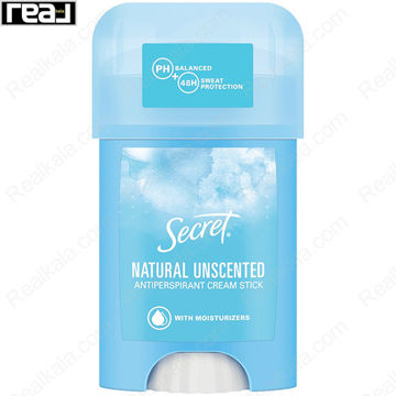 مام کرمی ضد تعریق Secret مدل Natural Unscented با محافظت ۴۸ ساعته و فرمول بدون رایحه مناسب پوست حساس
