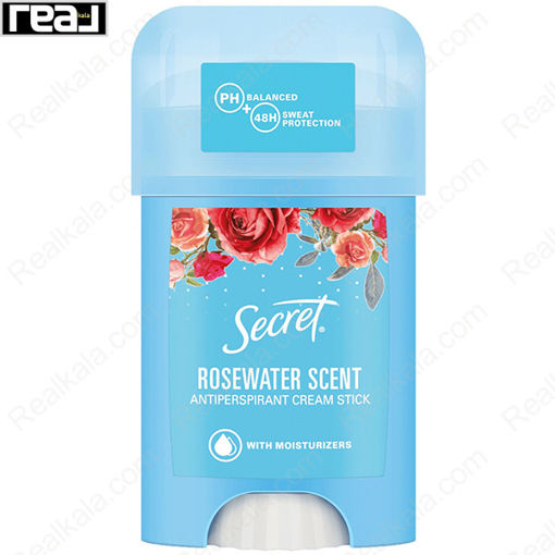 مام ضد تعریق سکرت کرمی رایحه گل رز Secret Antiperspirant Cream Rosewater Scent 40g