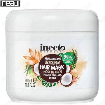 تصویر  ماسک مرطوب کننده مو اینکتو عصاره نارگیل Inecto Moisturizing Coconut Hair Mask 300ml