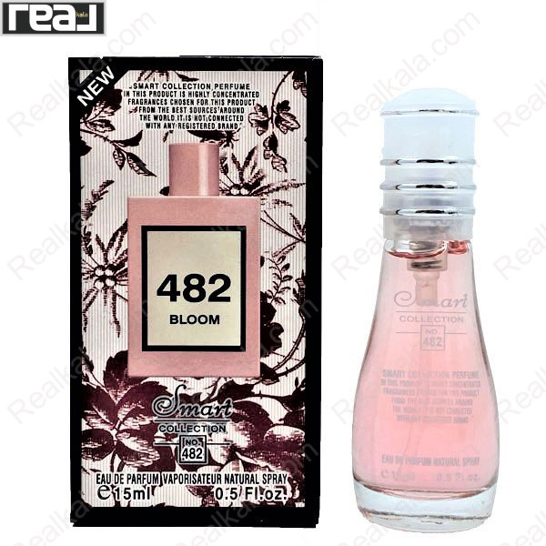 بطری اسمارت کالکشن کد 482 با تصویر عطر گوچی بلوم زنانه روی جعبه