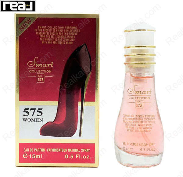 بطری اسمارت کالکشن کد 575 با تصویر عطر گودگرل ولوت فتال زنانه روی جعبه