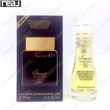 بطری اسمارت کالکشن کد 411 با تصویر عطر سی کی ایفوریا گلد مردانه روی جعبه