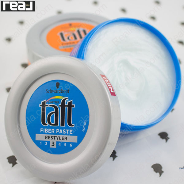 خمیر حالت‌دهنده مو تافت Fiber Paste در قوطی گرد با بافت خمیری برای فرم‌دهی و استایل مجدد مو