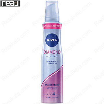 تصویر  موس حالت دهنده و درخشان کننده مو نیوا مدل دیاموند گلاس Nivea Hair Styling Diamond Gloss Spray 150ml