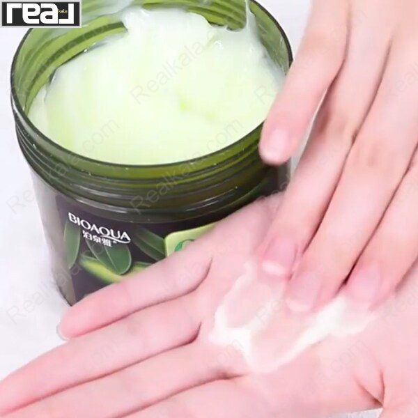 بافت کرمی ماسک مو زیتون BIOAQUA مناسب استفاده روی ساقه و انتهای مو
