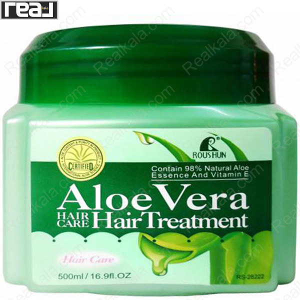 ماسک مو آلوئه ورا روشان Roushun Hair Treatment حاوی 98 درصد آلوئه ورای طبیعی و ویتامین E