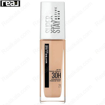 کرم پودر Maybelline Super Stay 30H شماره 21 رنگ Nude Beige با پوشش یکنواخت و جلوه طبیعی