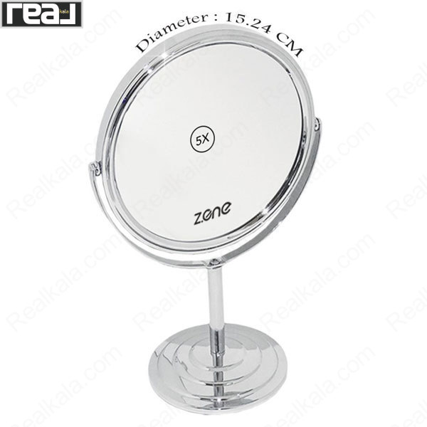 آینه آرایشی رومیزی زد وان Z.ONE مدل Z-857 با بزرگنمایی 5X و قطر 15.24 سانتی‌متر