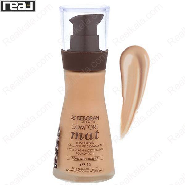 کرم پودر دبورا مدل Comfort Mat شماره 05 با جلوه مات، مناسب پوست نرمال تا مختلط و رنگ بژ متوسط