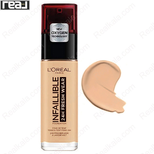 تصویر  کرم پودر اینفالیبل 24 ساعته لورال شماره 300 LOreal Infallible 24H Fresh Wear Foundation Amber