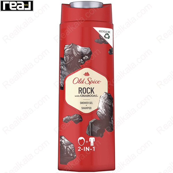 شاور ژل و شامپو مردانه Old Spice Rock با زغال فعال