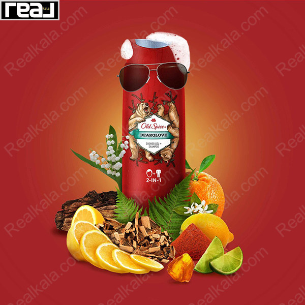 شاور ژل و شامپو Old Spice Bearglove با رایحه مرکباتی و چوبی