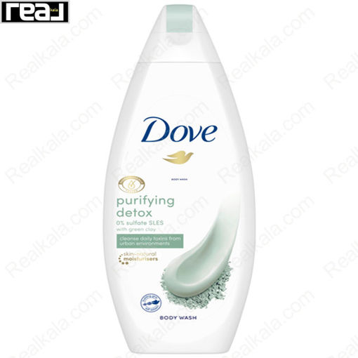 شامپو بدن داو مدل آبرسان و سم زدا حاوی خاک رس سبز Dove Body Wash Purifying Detox 500ml