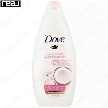 تصویر  شاور ژل حمام داو عصاره شیر نارگیل و گلبرگ یاس Dove Coconut Milk Jasmine Petals Shower Gel 500ml