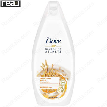 تصویر  شاور ژل حمام داو حاوی شیر جو دو سر با رایحه شربت افرا Dove With Oat Milk Maple Syrup Shower Gel 500ml