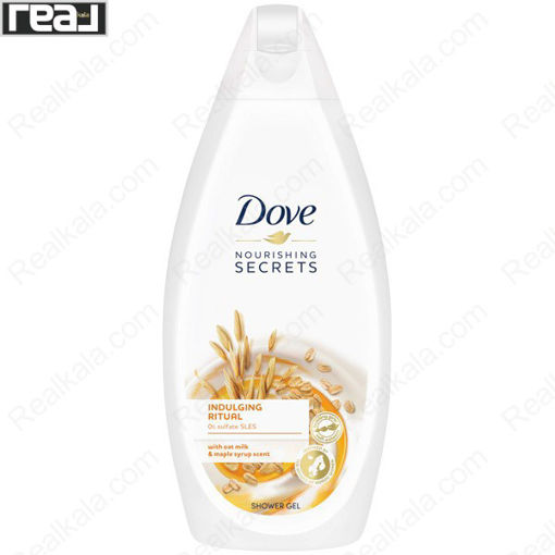 شاور ژل حمام داو حاوی شیر جو دو سر با رایحه شربت افرا Dove With Oat Milk Maple Syrup Shower Gel 500ml