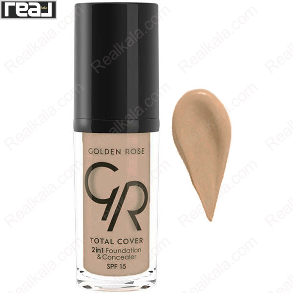 تصویر  کرم پودر و کانسیلر توتال کاور گلدن رز شماره 20 Golden Rose Total Cover 2 in 1 Foundation & Concealer