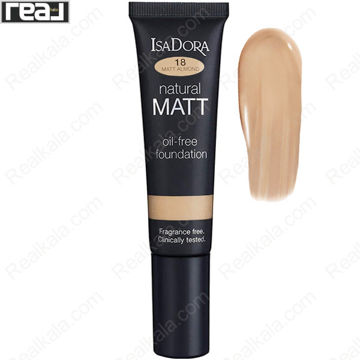 کرم پودر ایزادورا Natural Matt شماره 18 با فینیش مات و تناژ بژ متوسط گرم