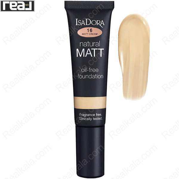 کرم پودر ایزادورا Natural Matt شماره 16 با فینیش مات و تناژ بژ روشن گرم