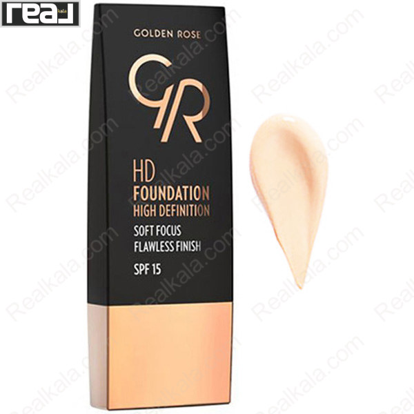 کرم پودر HD گلدن رز شماره 104 رنگ Beige برای پوست روشن تا متوسط