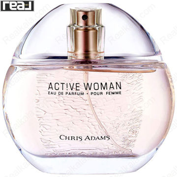 ادوپرفیوم زنانه کریس آدامز مدل Active Woman حجم 80 میل با بطری شیشه‌ای گرد و مایع صورتی
